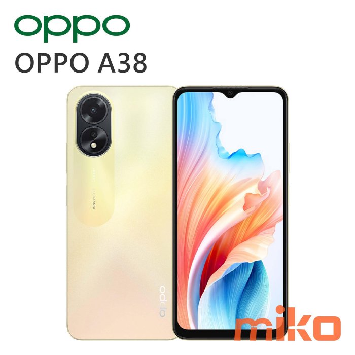 台南【MIKO米可手機館】OPPO A38 6.56吋 4G/128G 雙卡雙待  黑空機報價$3590