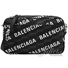 【茱麗葉精品】全新精品 BALENCIAGA 巴黎世家 專櫃商品 702723 新版LOGO印花斜背拉鍊相機包.黑 現貨