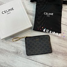 《真愛名牌精品》Celine10C662BTA 老花 PVC 小金字LOGO 一字拉零錢鎖包*全新品*代購