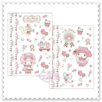 ♥小公主日本精品♥ My melody 美樂蒂 貼紙 音符 氣球 棒棒糖 彩帶 氣球 壁貼 53112606