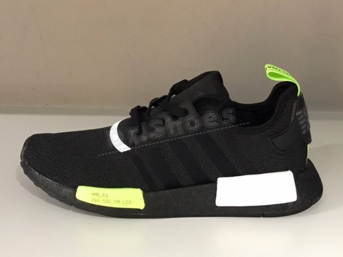 Adidas nmd r1 shop mens black and green