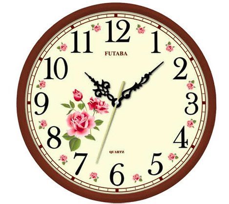 [時間達人] W-181 10吋 幸福浪漫花卉掛鐘  圓形時鐘 掛鐘 跳秒機芯低噪音 時尚簡約