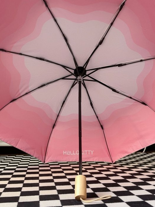 hellokitty雨傘鈦銀雙層黑膠kt貓遮陽傘晴雨傘防水防