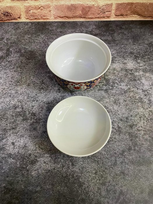 zwx 【中古瓷器】南風窯 赤繪蓋碗