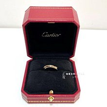 台南店 遠麗全新二手名牌館~V1425 Cartier 三色750 18K極細版三環戒 B4088950