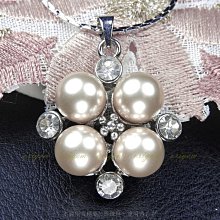 珍珠林~四顆珍珠墬~8MM南洋深海硨磲貝珍珠-白#139+2