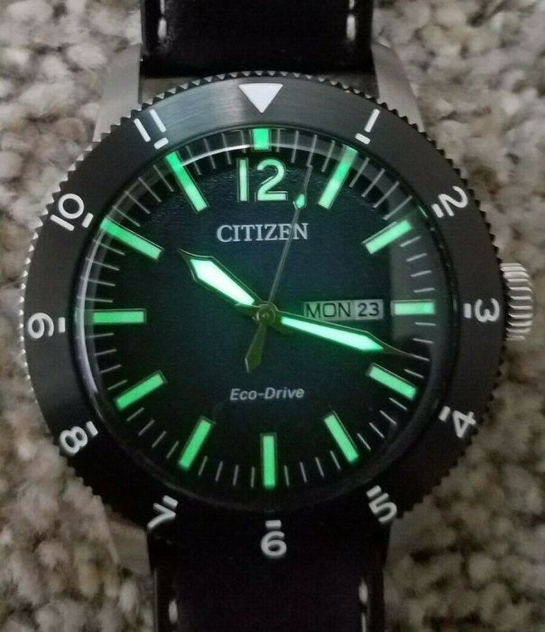 原裝現貨展示用美品】日本CITIZEN 星辰GENT'S 蔚藍之海AW0077-19L 43mm