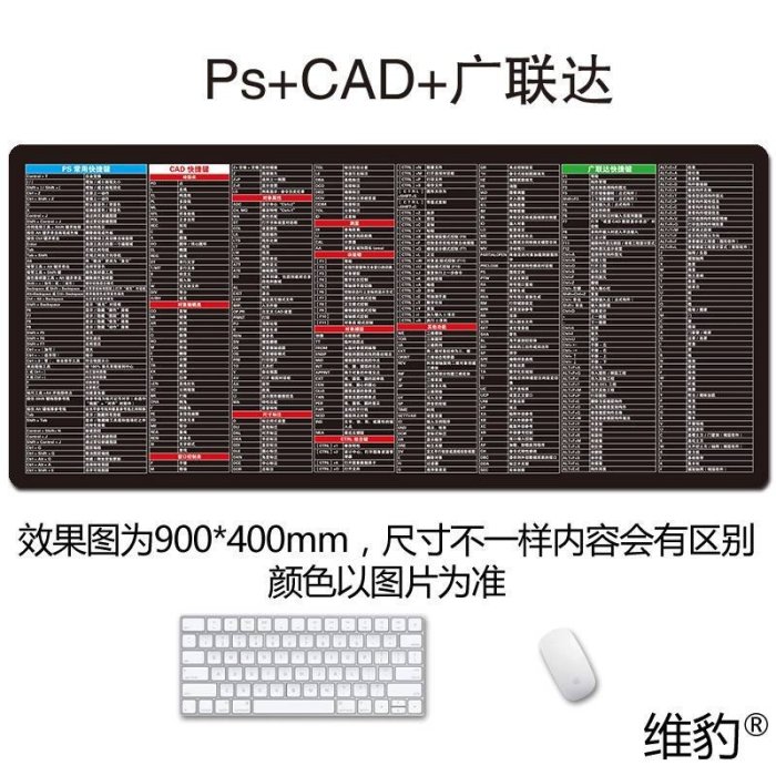 （熱銷） 廣聯達專業滑鼠墊cad excel ps wps word快捷鍵辦公皮革桌墊-極巧