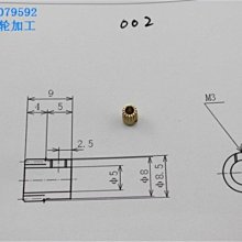 002 0.5模數直齒輪 15齒 孔5 頂絲孔M3 銅齒輪 金屬齒輪定做加工 W1164-200923[416967]