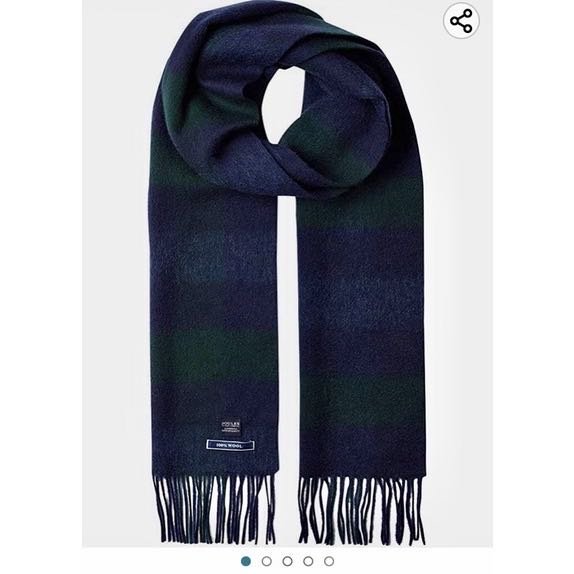 Miolla 英國品牌Joules 英倫風格紋保暖羊毛圍巾