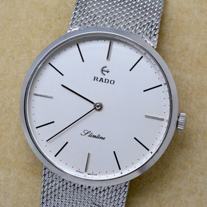 《寶萊精品》RADO 雷達表銀白圓型手動男子錶