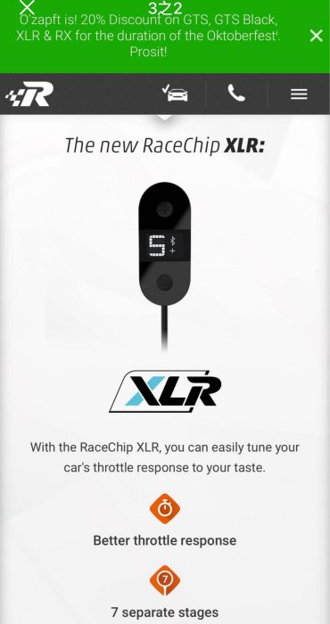 德國 Racechip XLR油門加速器 手機APP控制 BMW F40 F44 18i車係 專用 （藍芽版）