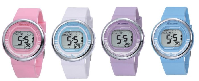 【 幸福媽咪 】網路購物、門市服務 PASNEW 百勝牛 數位電子運動錶 型號:PSE346 白/粉/紫/藍