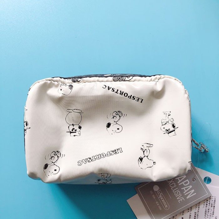 ＊米猜Shop＊LeSportsac x Snoopy 白色史努比 6511 中號化妝包 收納包 手拿包 零錢包 洗漱包