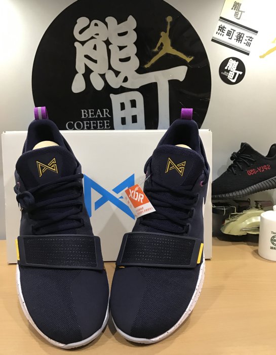 9.5全新正品 NIKE PG1 EP Paul George 深藍 紫黃 籃球鞋 878628-417