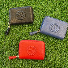 【茱麗葉精品】《全新精品》GUCCI 專櫃商品 598209 SOHO 大雙G LOGO造型拉鍊零錢短夾.黑色 現貨