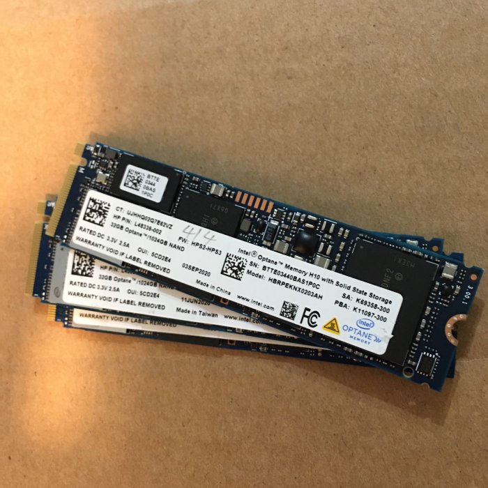 二手Intel H10 Optane 32GB + Intel M.2 PCIE 3.0 NAND SSD 1024GB(1TB)固態硬碟QLC台北可面交