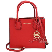 【茱麗葉精品】全新商品 MICHAEL KORS 專櫃商品 MERCER 素面荔枝紋手提兩用包.紅 現貨