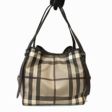 二手旗艦 BURBERRY 3786893 咖啡色 格紋 雙肩 肩背包 手提包 (中友店) 07501