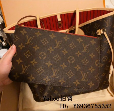 Simon二手正品LV Neverfull MM m41177 中款 子母袋 購物包 牛奶包 媽媽包