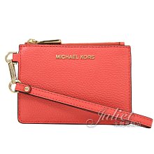 【茱麗葉精品】全新精品 MICHAEL KORS 專櫃商品 JET SET 荔枝皮革鑰匙卡片零錢包.橘粉 現貨