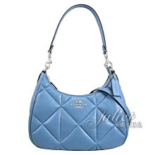 【茱麗葉精品】全新精品 COACH 專櫃商品 CM097 Teri Hobo 金屬LOGO絎縫兩用彎月包.淡藍 現貨