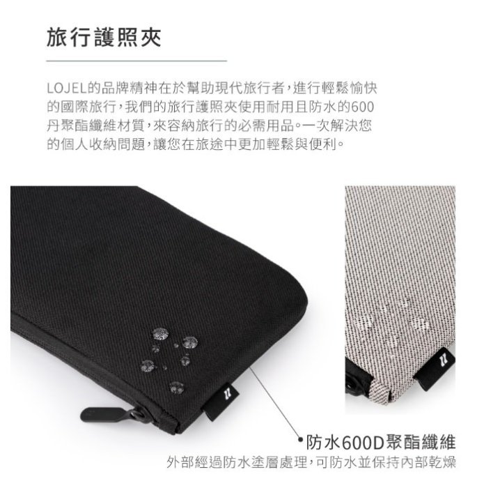 LOJEL Travel Wallet 護照夾【E】出國用品 生日禮物 聖誕禮物 (二色)