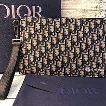 《真愛名牌精品》Dior 2ESCA338 老花 有把手 小號扁手拿包 *全新品*代購*