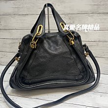 《真愛名牌精品》CHLOE 8HS891 黑色中型 PARATY 肩背包 斜背包 *82成新*202666