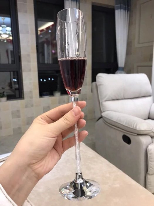 PARIS WOMAN．施華洛世奇 水晶香濱杯．高腳杯．結婚生日禮物