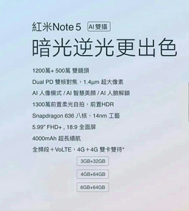 台灣小米公司貨 全新未拆 官翻機 紅米note 5 32G+3G 保固一年 金 板橋 可面交 請看關於我  超取100$