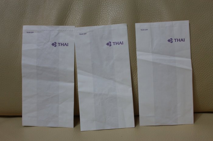 泰航 泰國航空 THAI 防水 清潔袋 清潔帶 紙袋 紙帶 垃圾處置暈機袋 收藏 收集 紀念