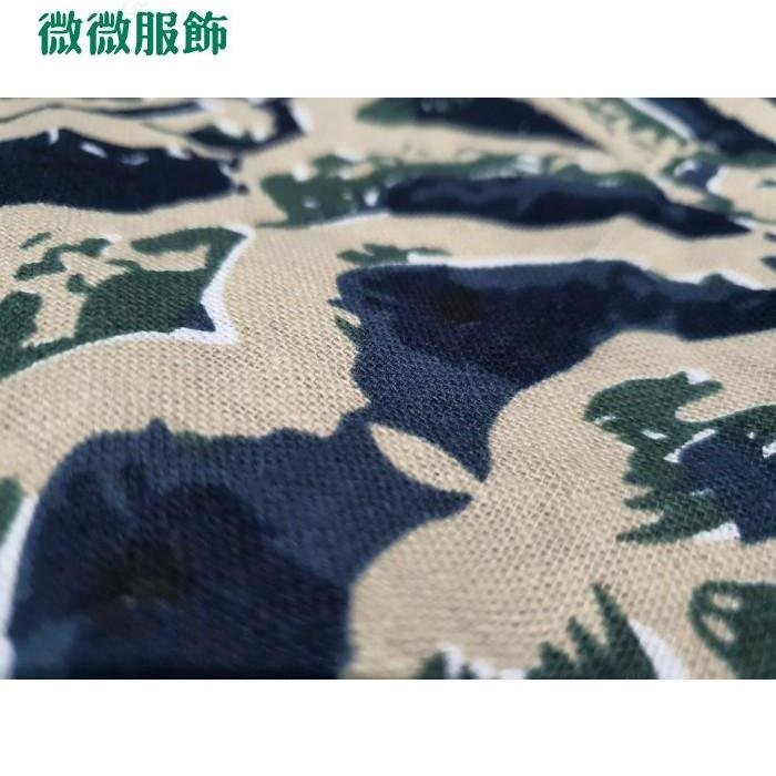 沙灘裝旗袍進口長袖海軍龍巨型大碼旗袍連衣裙~微微服飾