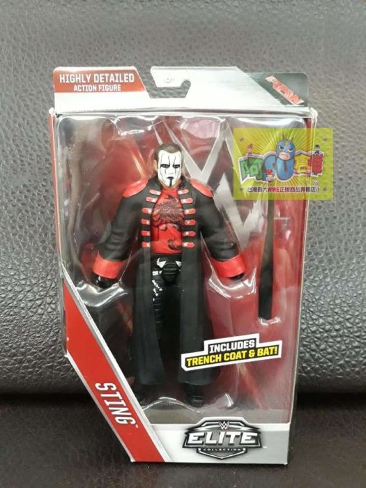 ☆阿Su倉庫☆WWE摔角 Sting Elite 39 Figure 傳奇巨星蠍王史汀最新款人偶公仔附大衣 熱賣特價中