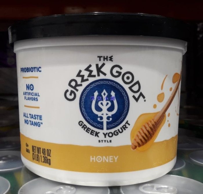 美兒小舖COSTCO好市多代購～GREEK GODS 希臘式優格-蜂蜜口味(1.36kg/罐)