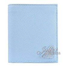 【茱麗葉精品】全新商品 PRADA 專櫃商品 2MO008 經典三角LOGO防刮對開零錢短夾.天藍 現貨