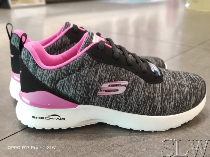 『 SLW 』149344WBKHP 女 SKECHERS SKECH-AIR DYNAMIGHT 寬楦 健走鞋 灰黑粉