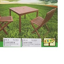 [ 家事達] TMT 實木可收合桌椅組(一桌2椅)  特價