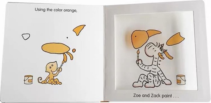 Zoe and Zack Colors 紙板書 藝術大師 Jacques Duquennoy 兒童啓蒙顏色認知繪本 想象力培養 含透明片 Twirl