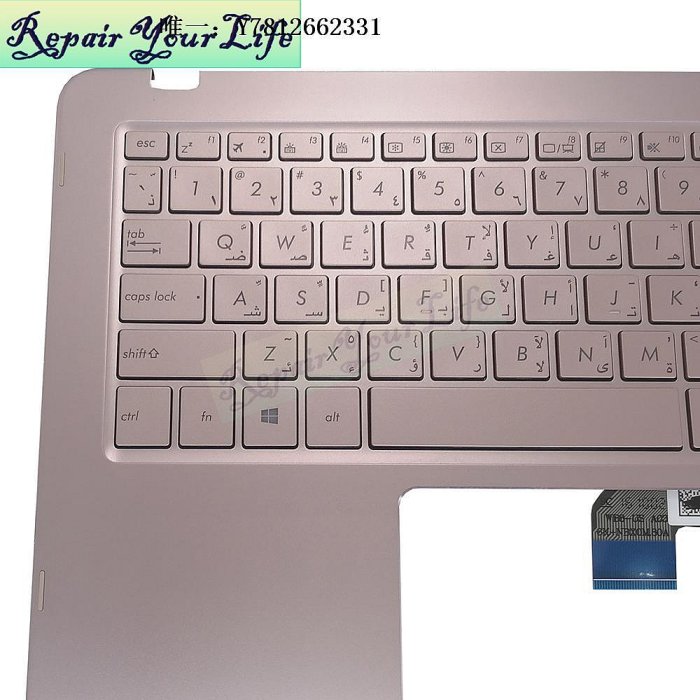 電腦零件ASUS 華碩Zenbook Flip UX360UA 筆記本鍵盤金色C殼背光 AR CF LA筆電配件