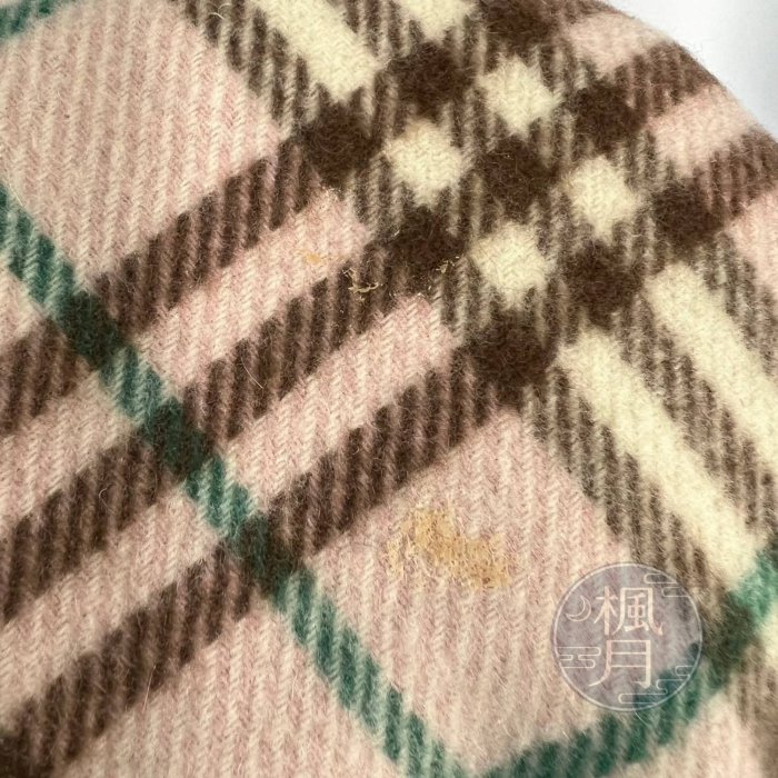 BRAND楓月 BURBERRY 巴寶莉 粉格紋100%喀什米爾羊毛圍巾 披肩 冬天必備 保暖 經典格紋