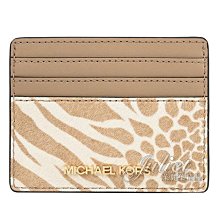 【茱麗葉精品】全新商品 MICHAEL KORS 專櫃商品 TRAVEL 動物紋印花皮革隨身卡夾.駝色 現貨