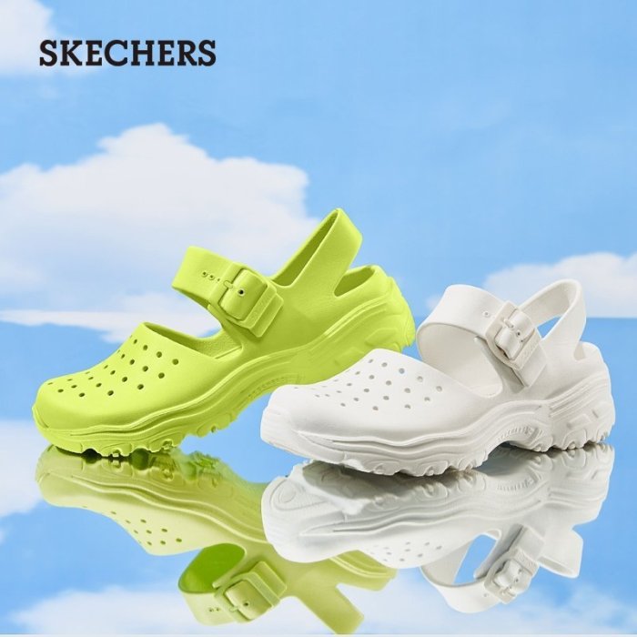 【熱賣精選】Skechers斯凱奇明星同款泡泡鞋夏新款女鞋時尚透氣增高洞洞涼鞋