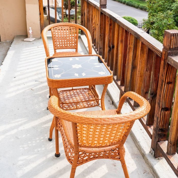 藤椅三件套桌子椅子一套庭院藤編小茶幾組合套裝戶外休閑陽臺桌椅滿減 促銷 夏季