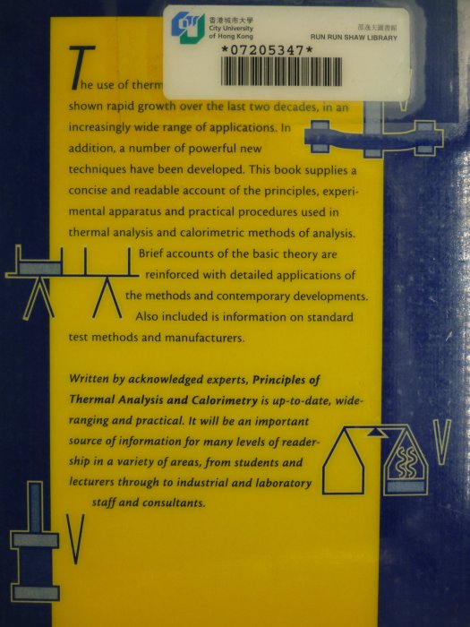 【月界】Principles of Thermal Analysis and Calorimetry〖大學理工醫〗AGW