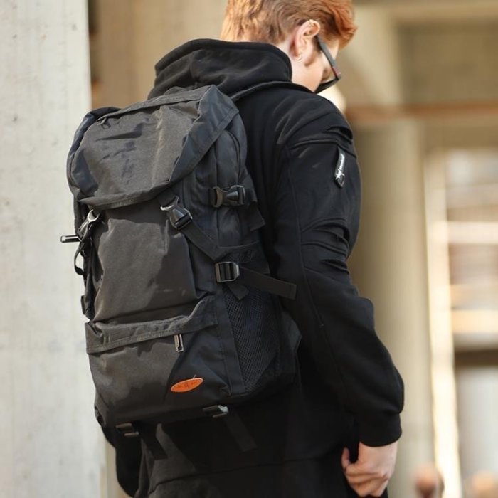 100原廠％大容量雙肩包男行李旅游背包簡約休閒書包潮戶外輕便登山女旅行包 SHJ81626