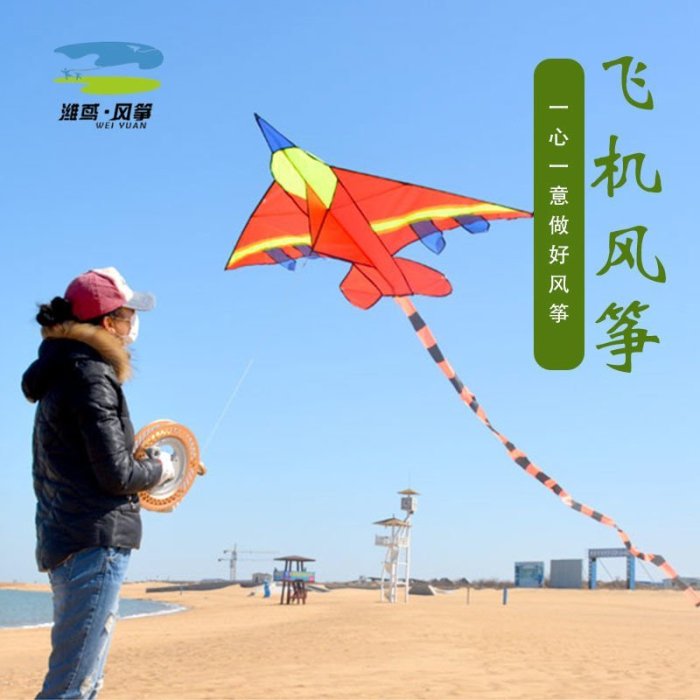 【熱賣下殺】新款飛機風箏帶線輪套裝濰坊小孩卡通兒童初學者大型成人微風易飛