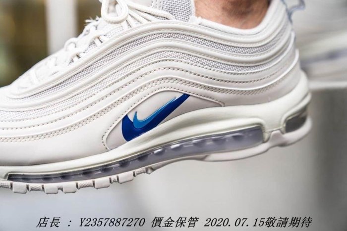 Nike Air Max 97 歐美限定 CT2205-001 象牙白 藍色 層次 男潮流鞋 白色 淺灰白