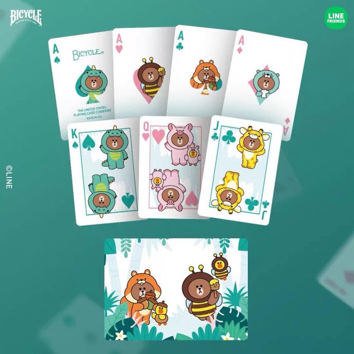 [fun magic] jungle brown bicycle playing cards 叢林布朗熊撲克牌