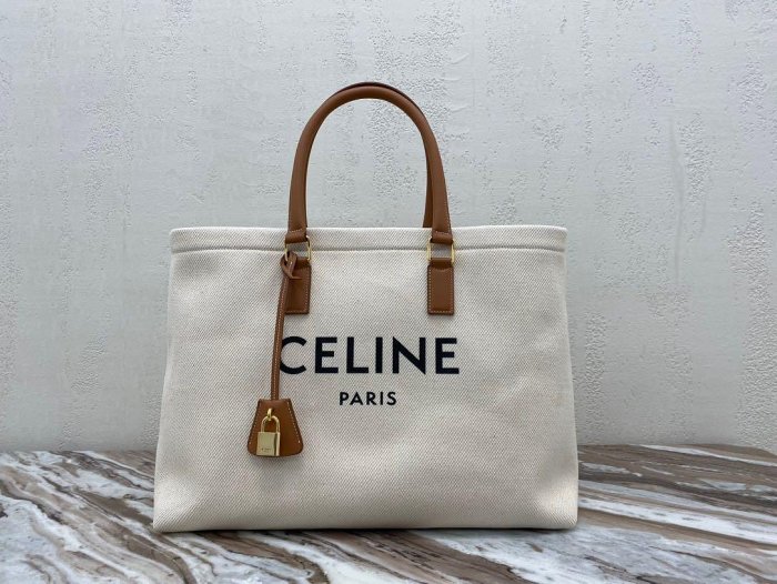 Celine CABAS  橫款印花帆布和小牛皮